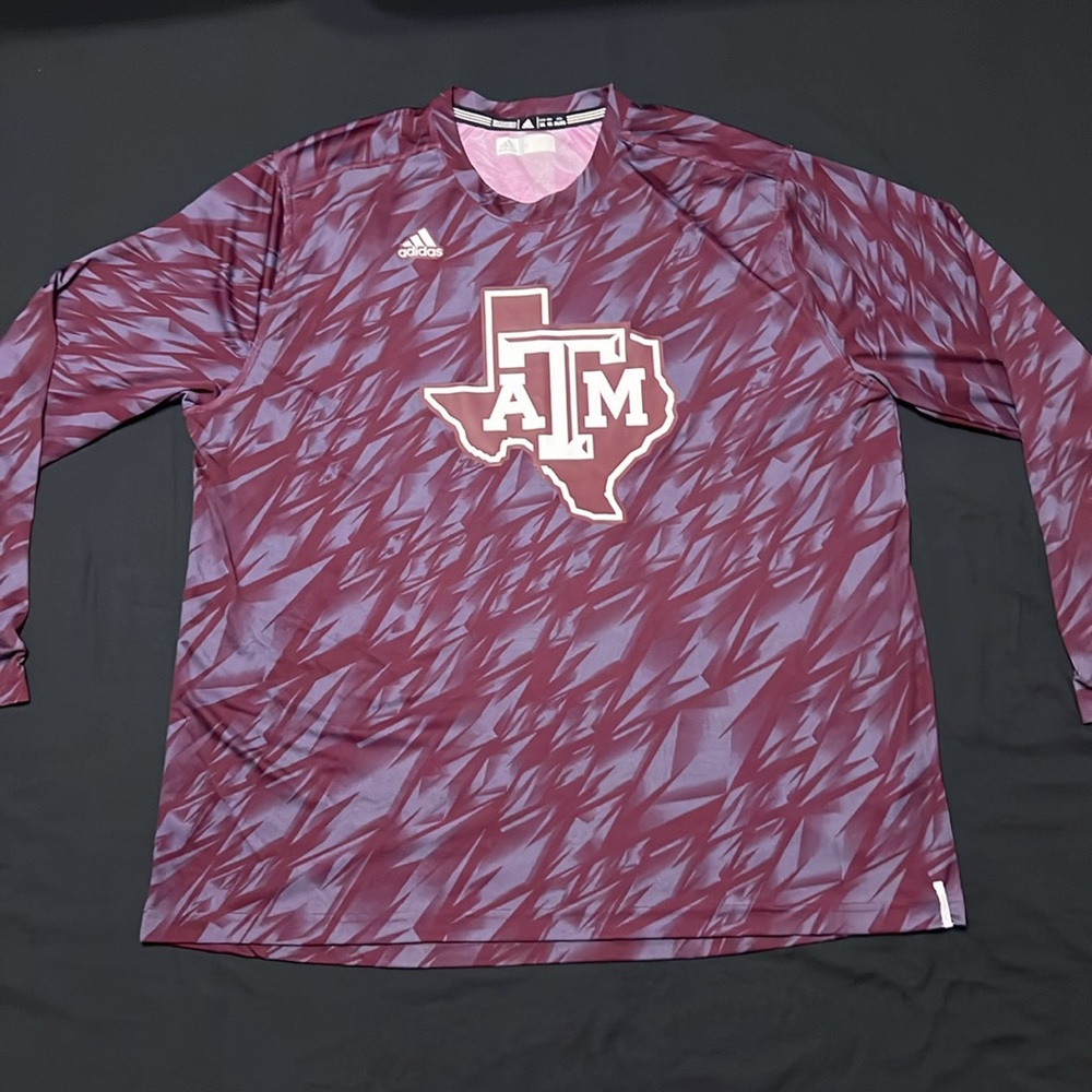 Mens 3X Adidas Climalite Texas A&M Long Sleeve